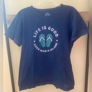 Women’s life is good tee sandals Sz large